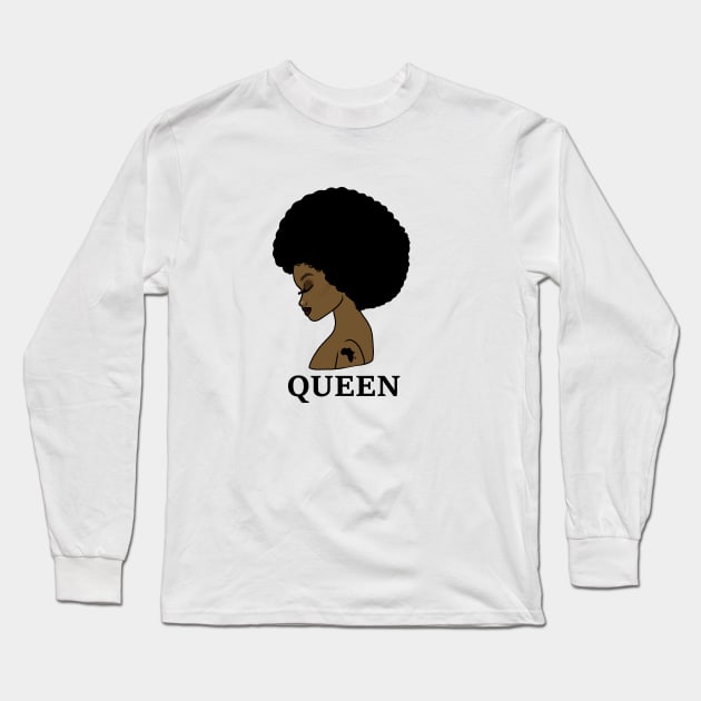 Afro Melanin Queen Black African History Long Sleeve T-Shirt by dukito